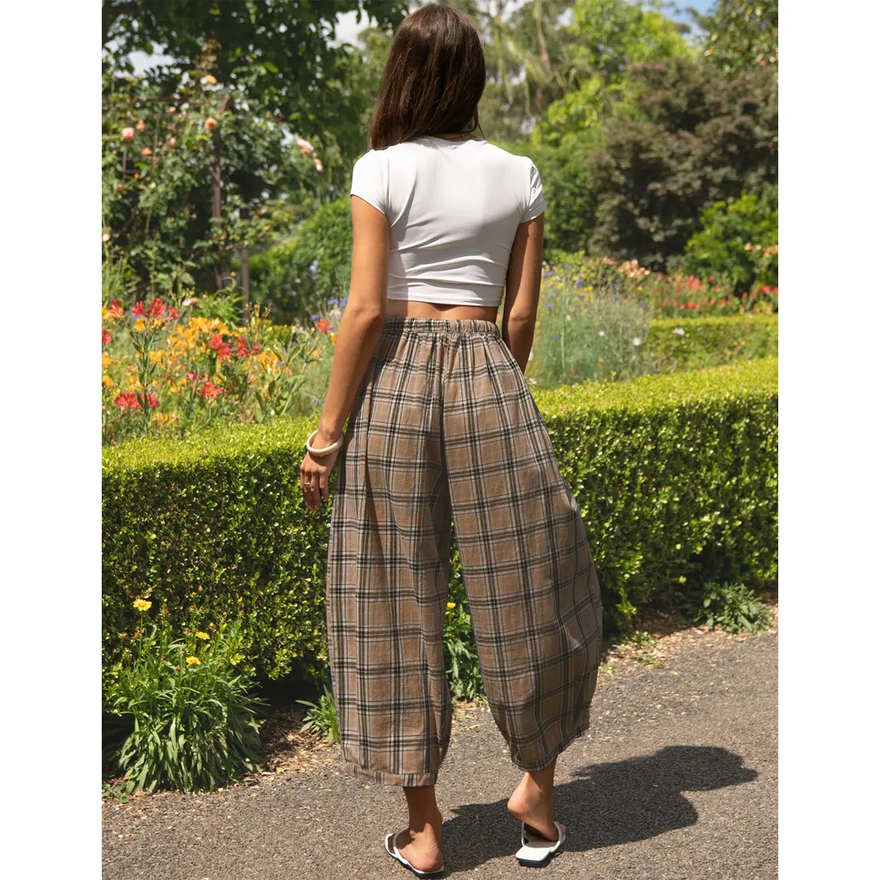 Womens Linen Wide Leg Pants