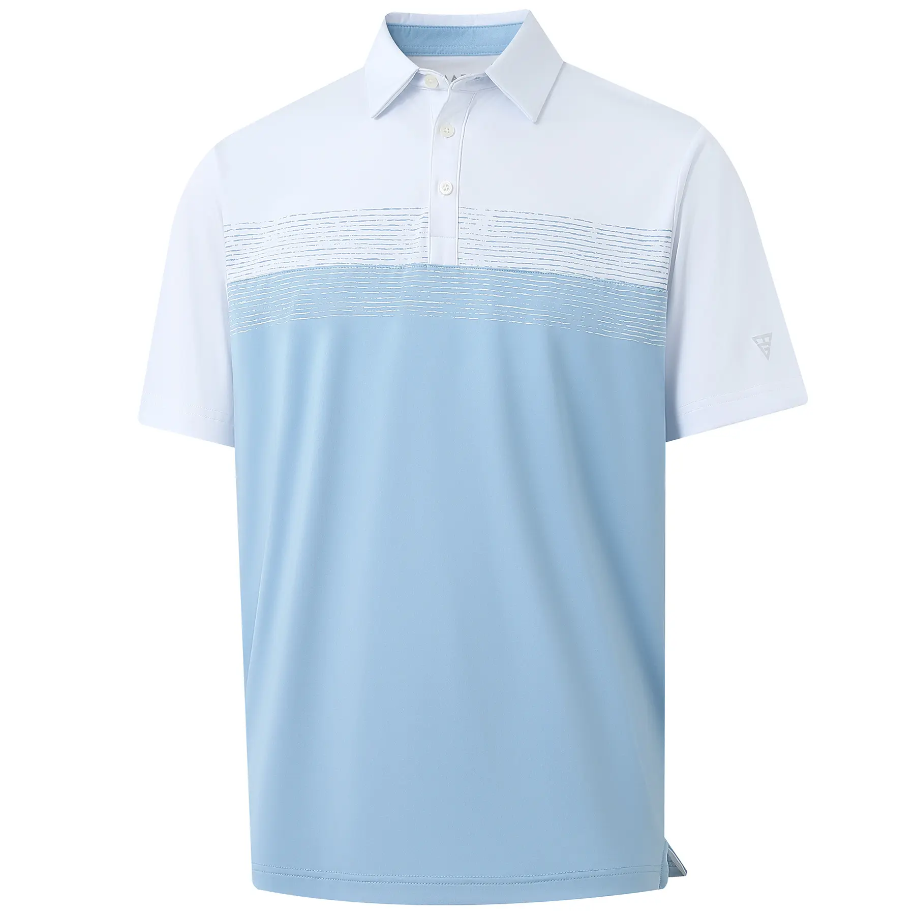 Polo Shirts for Men Dry Fit Performance Chest Print Color Block Moisture Wicking Casual Short Sleeve Golf Shirts