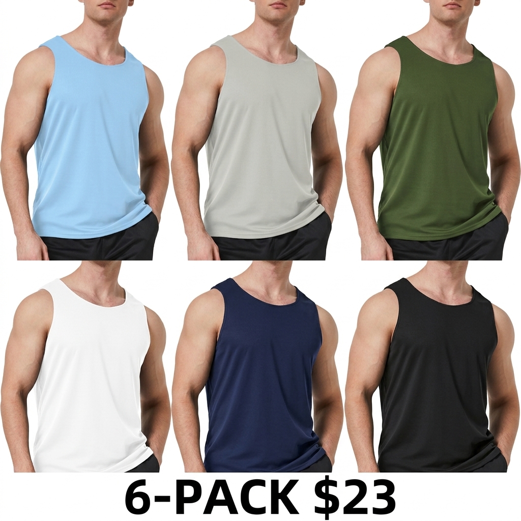 Men's 8-Pack Quick Dry Workout Tank Tops – Breathable Gym Sleeveless Muscle Shirts