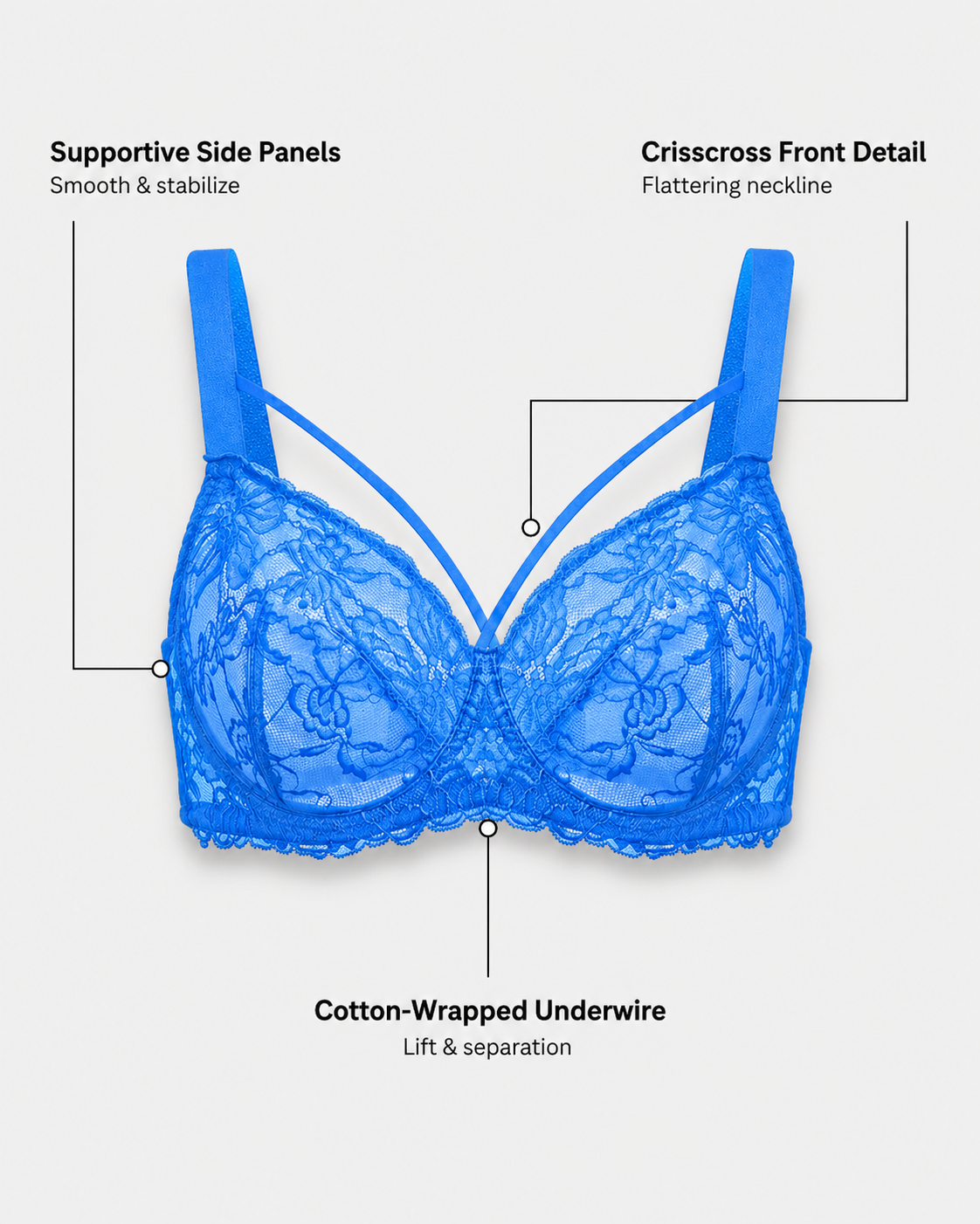 Pretty Floral Lace Comfort Bra