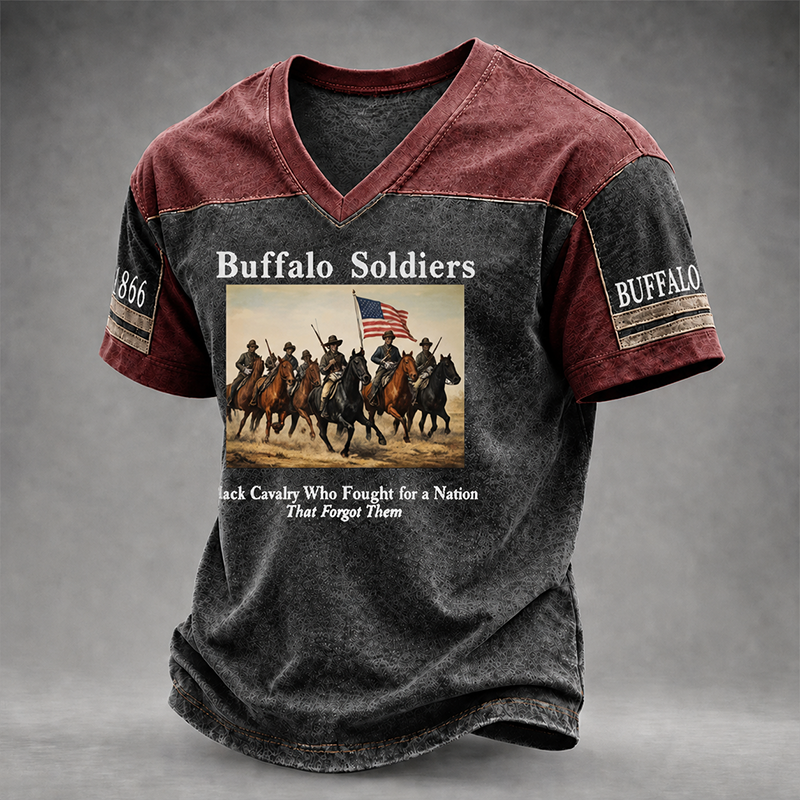 Men's Buffalo Soldier Summer V-Neck T-Shirt