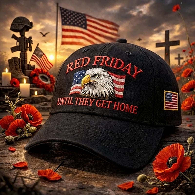 Unisex casual red Friday print hat