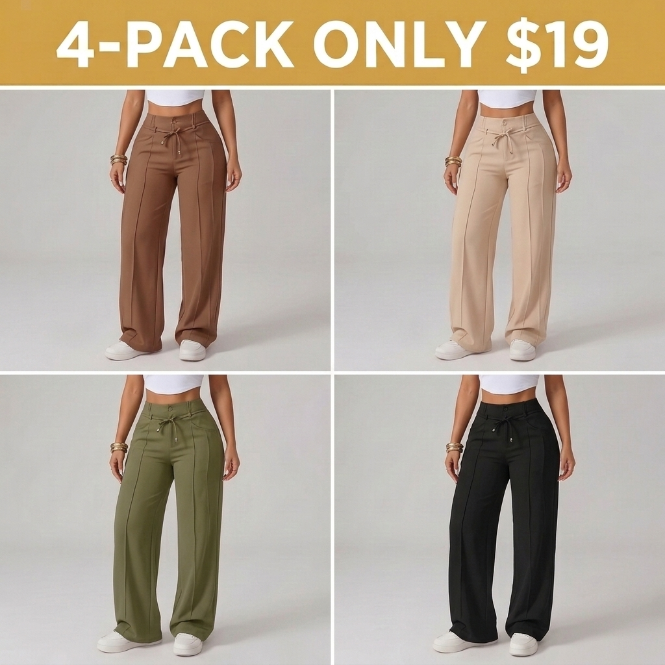 ✨LAST DAY SALE 90% OFF💕High-waisted, slim-fit work trousers with an adjustable drawstring waist