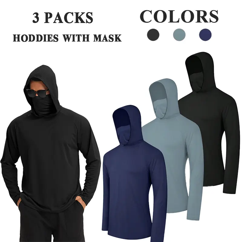 Men's Athletic Hoodie | Long-Sleeve Fishing Shirt | Lightweight Sun Protection Jacket