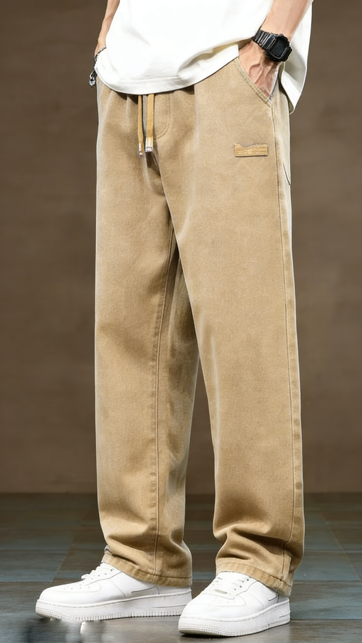 Men's Regular Fit Solid Color Straight Leg Jeans