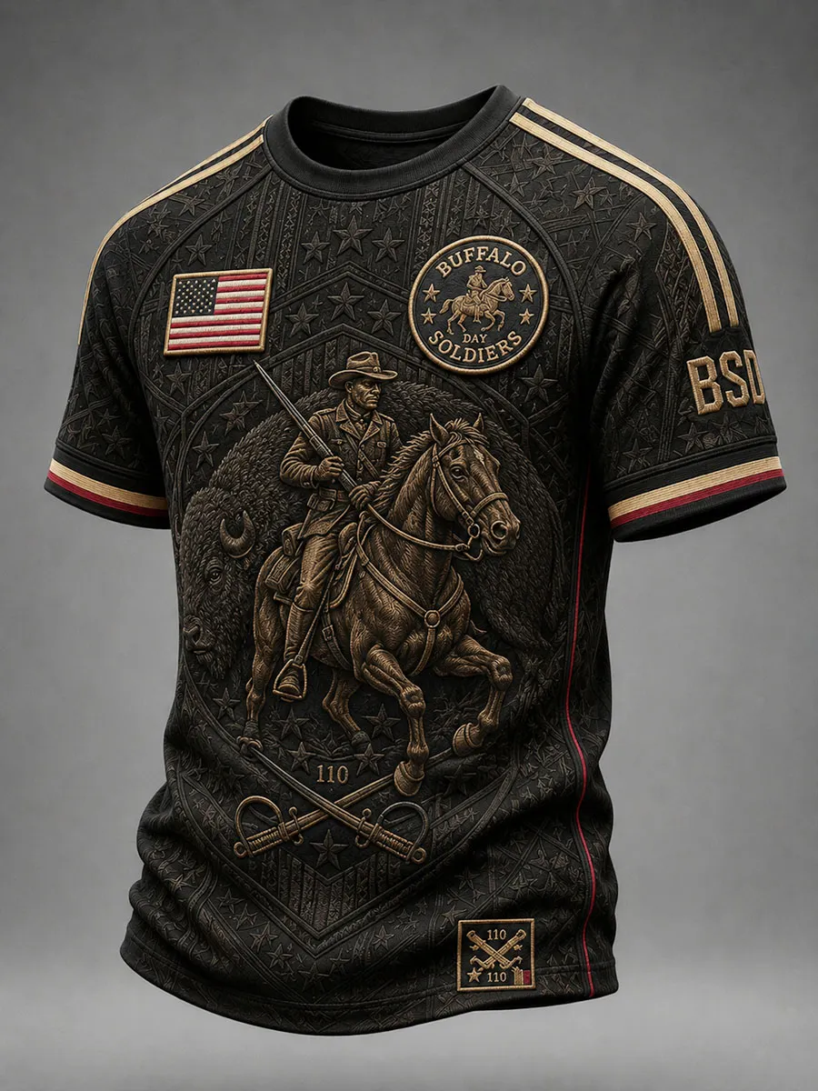 Buffalo Soldiers Day Cavalry Commemorative Athletic T-Shirt