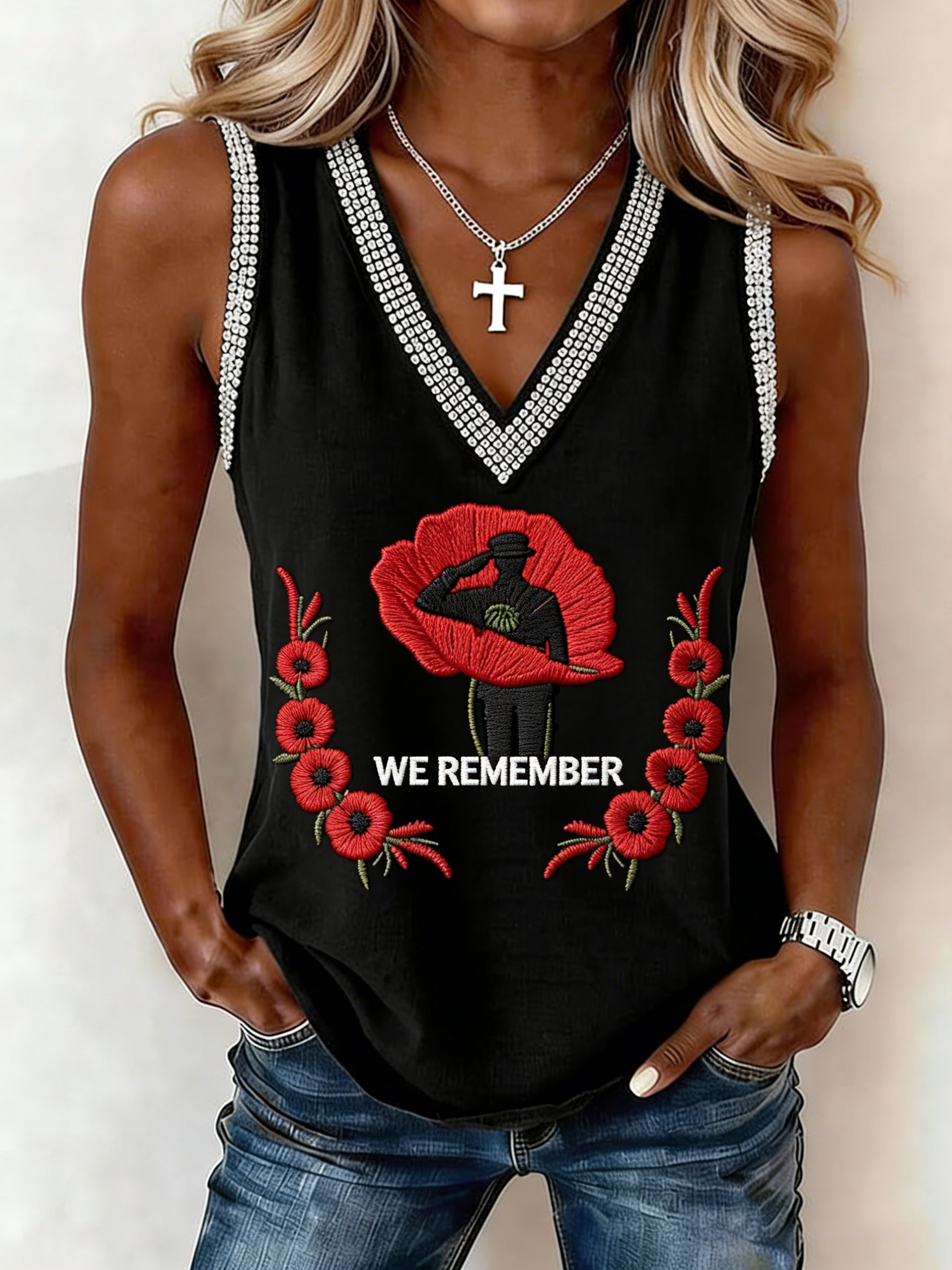 Women's Commemorative Printed Tank Top (In Honor of the Fallen)