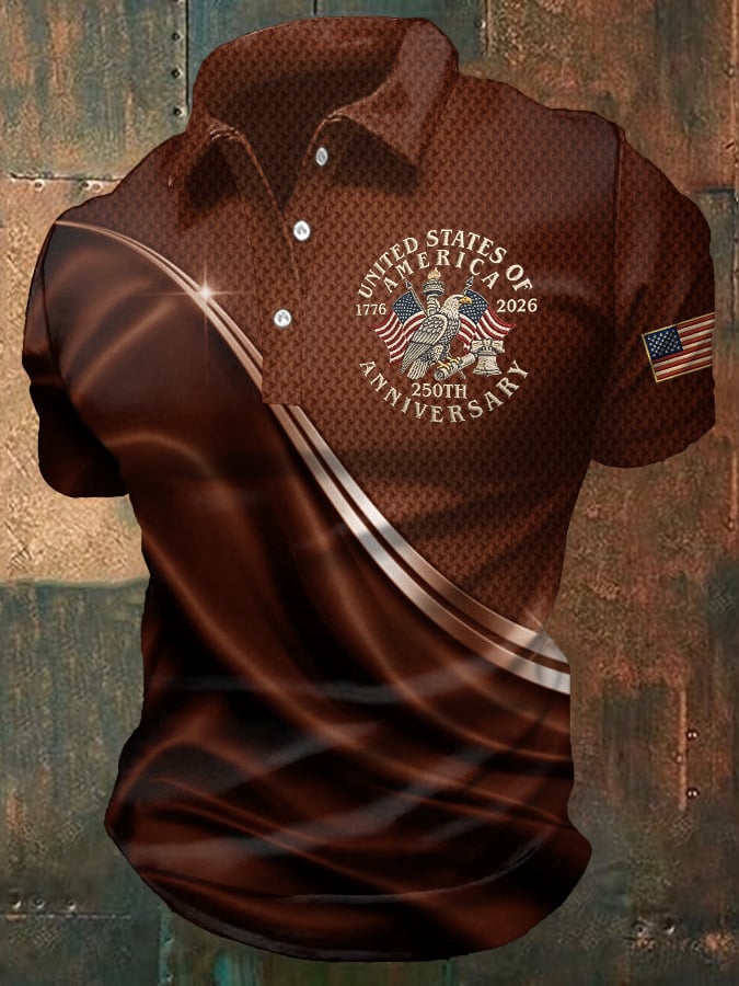 Men's Casual Printed Polo Shirt