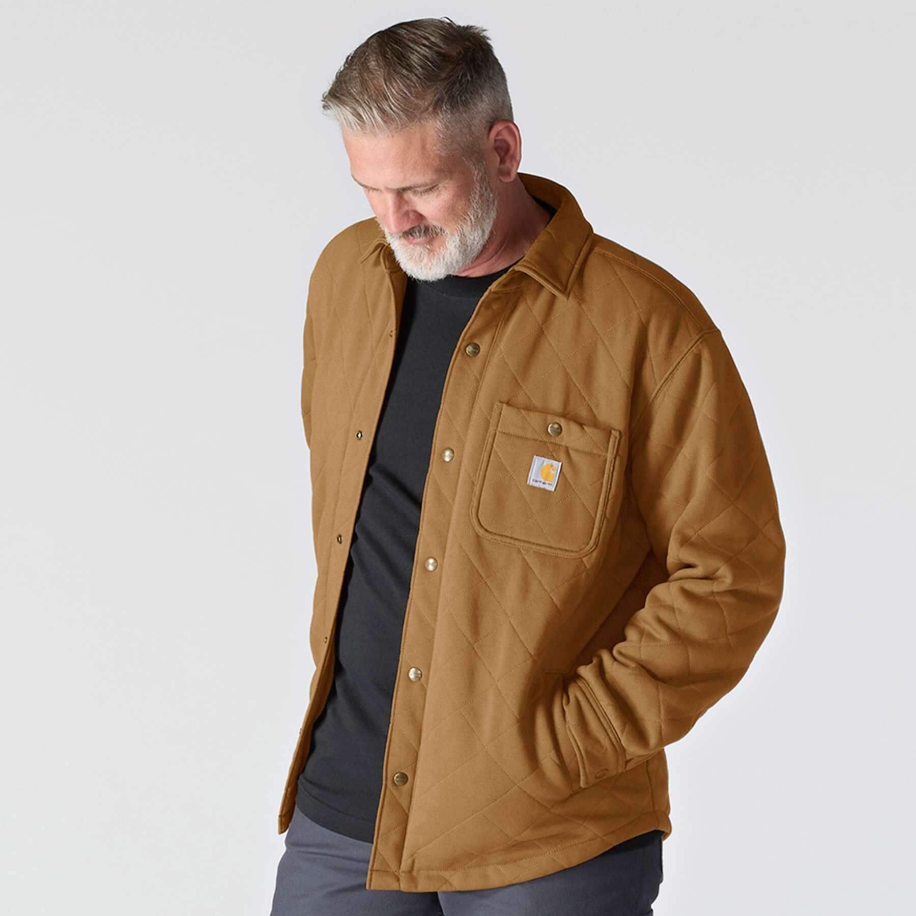 CHT Rain Defender Loose Fit Heavyweight Quilted Snap Front Shirt Jac Shacket 107270