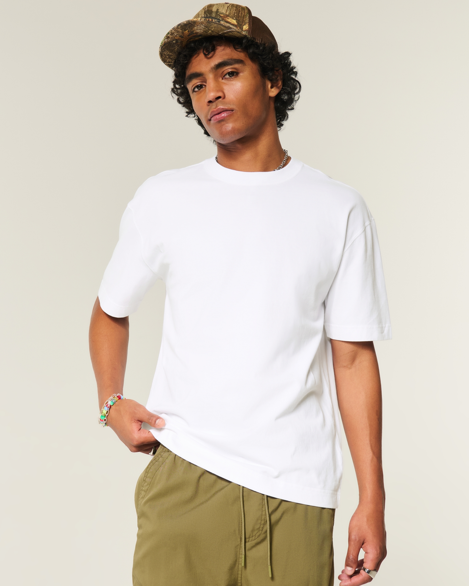 Boxy Heavyweight Washed Cotton Crew T-Shirt