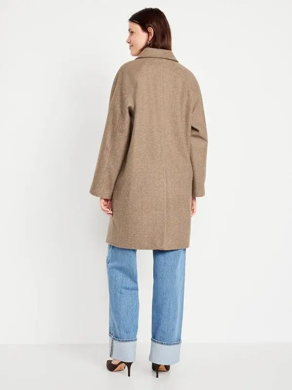 Old Navy Women's Relaxed Button-Front Mac Coat