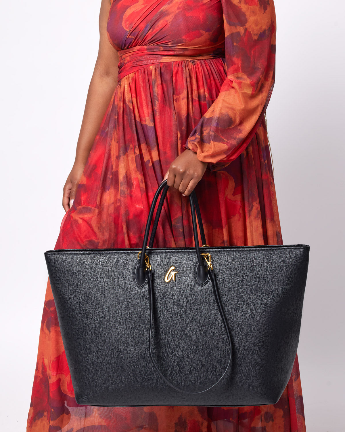JUMBO PEBBLE TOTE BAG - BLACK