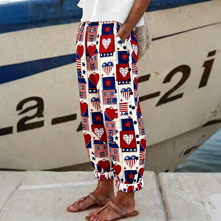 Women's Love Printed Casual Pants