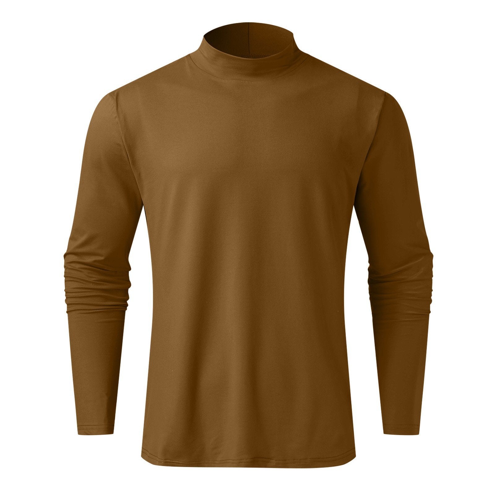 ✨ Men's High Neck Slim Fit T-Shirt - Stretchy & Breathable Fabric, Modern Style for Gym or Casual Wear 🏃‍♂️📦