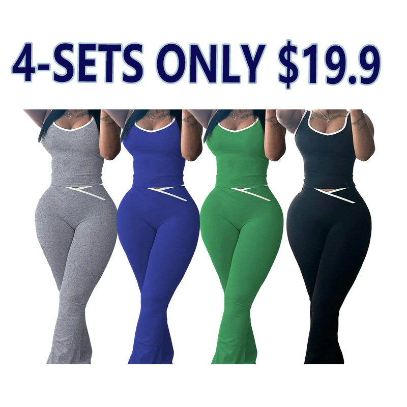 Women's Colorblock Tank & Cargo Pants Set