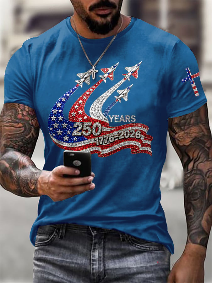 Men's America 250 Years 1776-2026 Printed T-Shirt