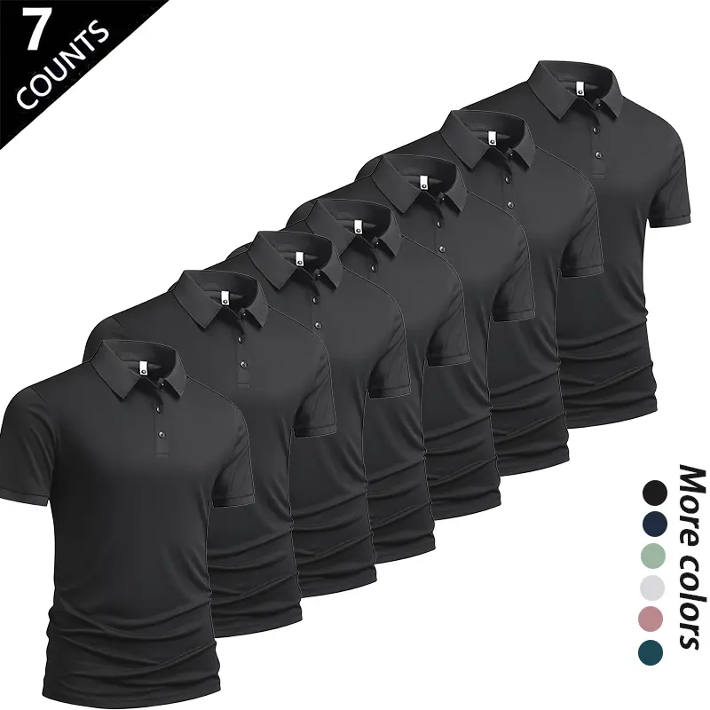 Men’s Ice-Silk Cooling Polo Shirt Set – Quick-Dry Breathable Summer Wear