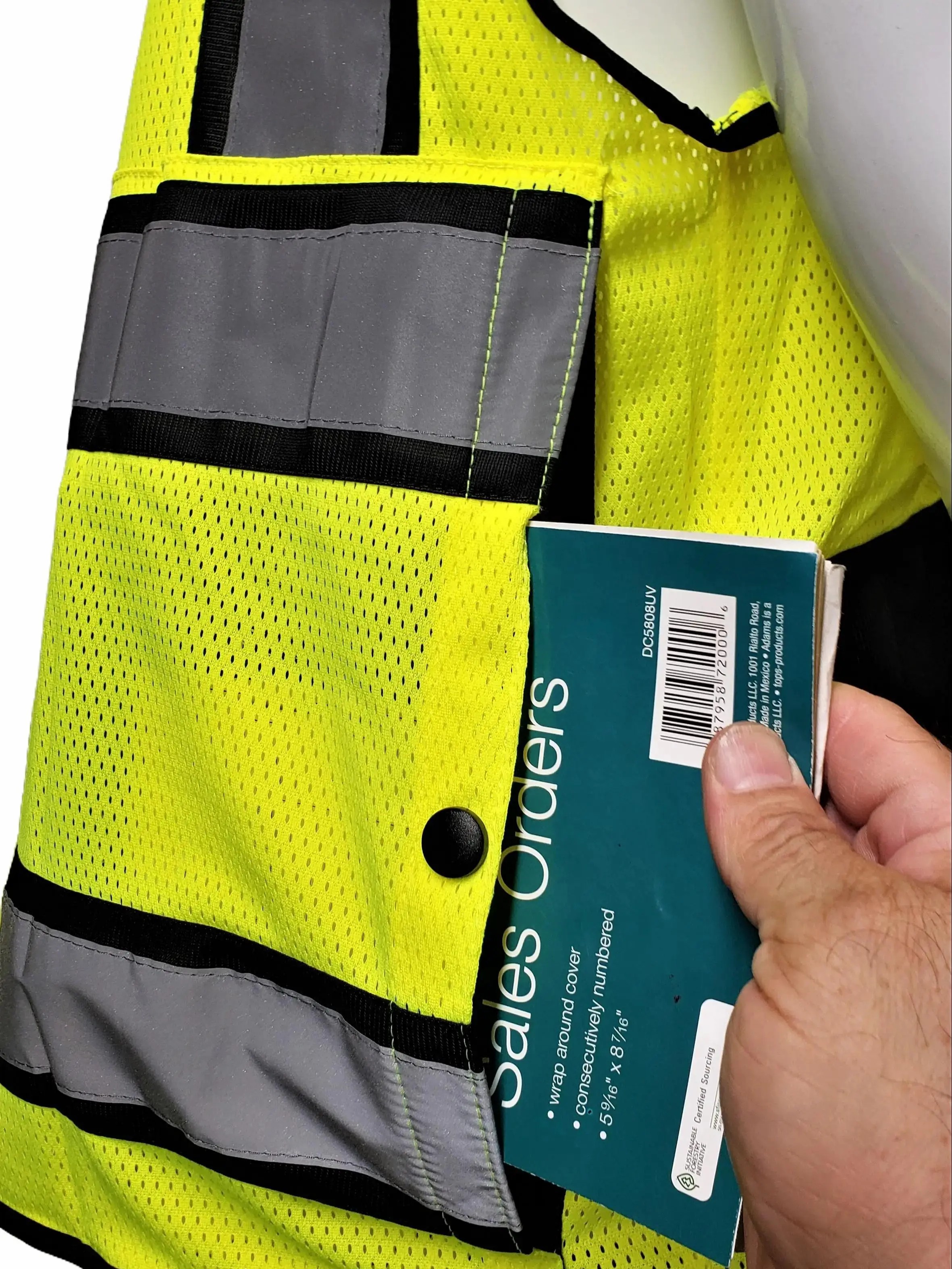 High Visibility Reflective Safety, Mesh Safety Vest with Zipper and Multi pockets AMERICAN SIZE