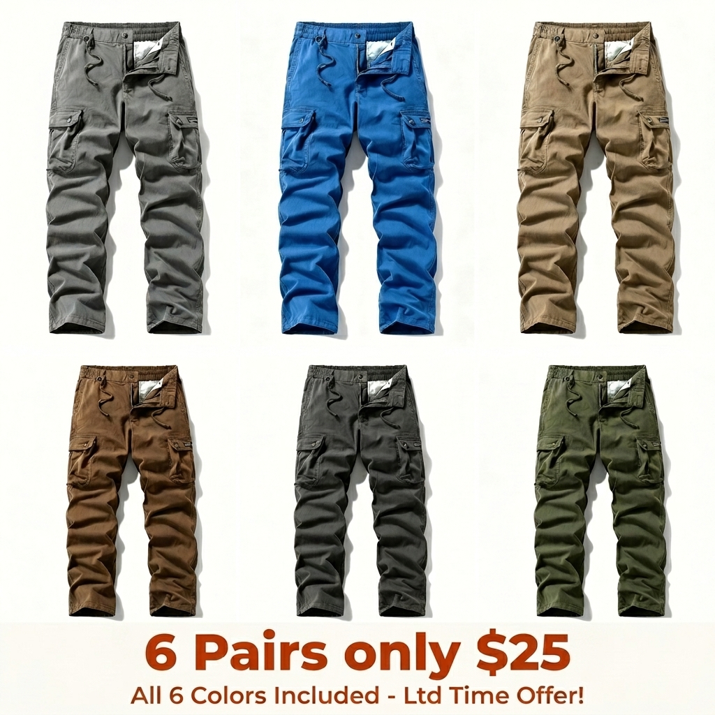 Washed Vintage Loose Tapered Work Pants - Classic Fit, Versatile for Work & Casual
