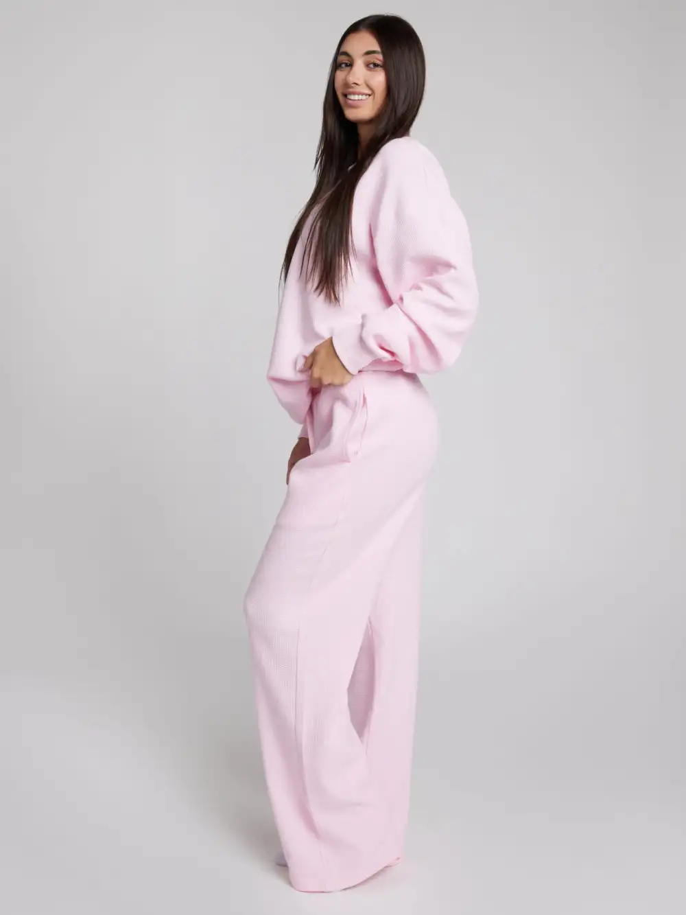 Waffle Lounge Long Sleeve Lounge Set