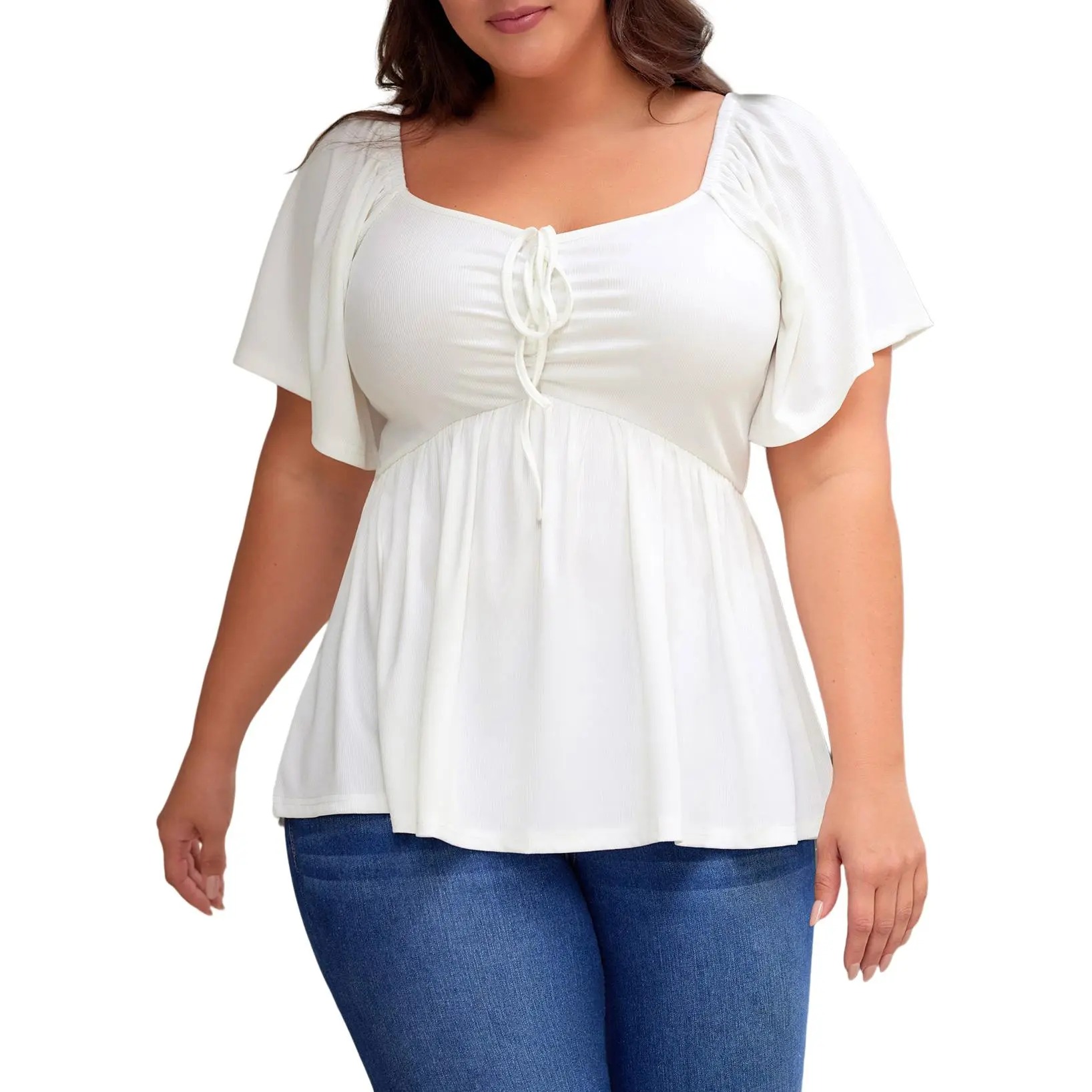 Plus-Size Sweetheart Peplum Top