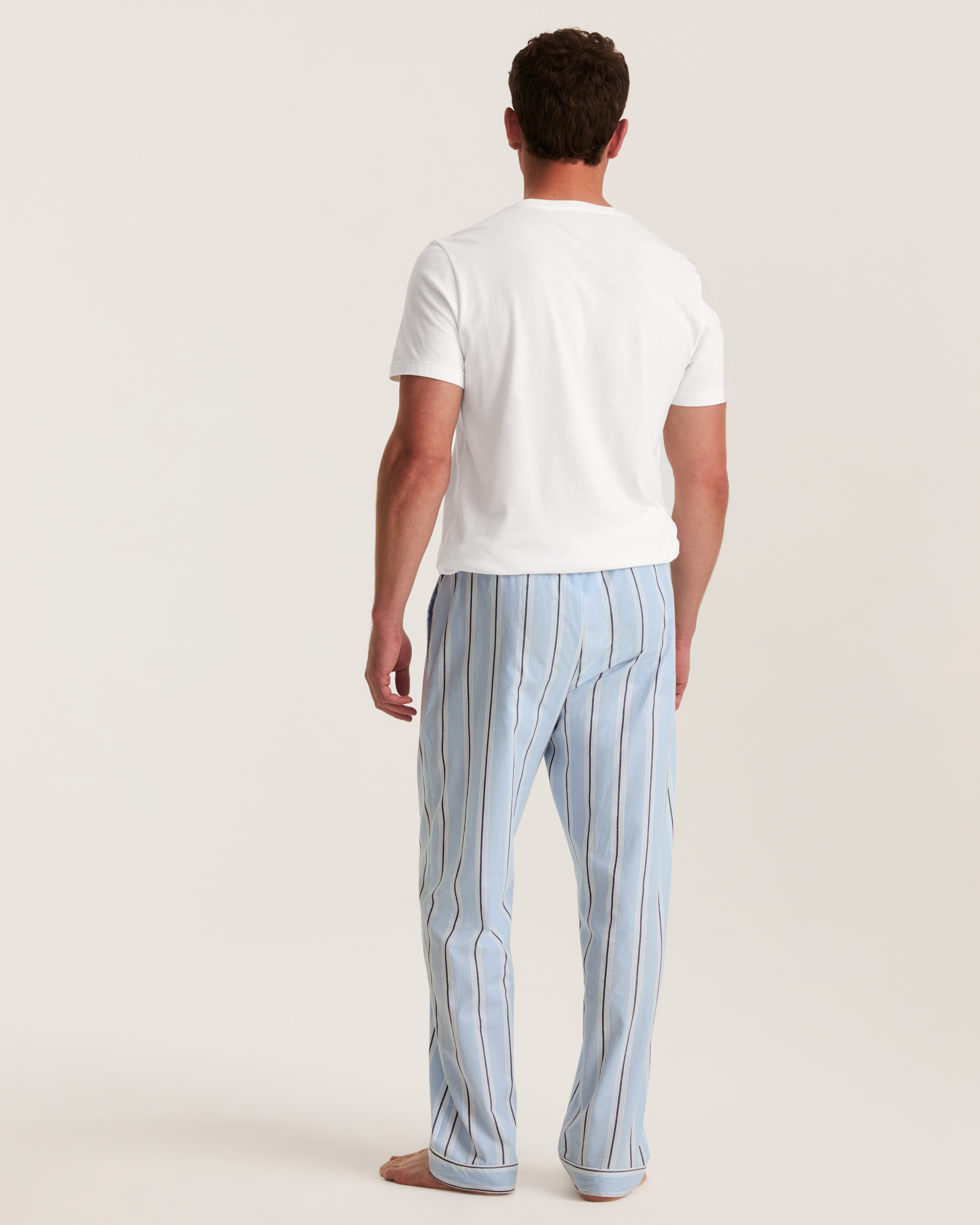 Men's Twill Pajama Pants in Coastal Stripe
