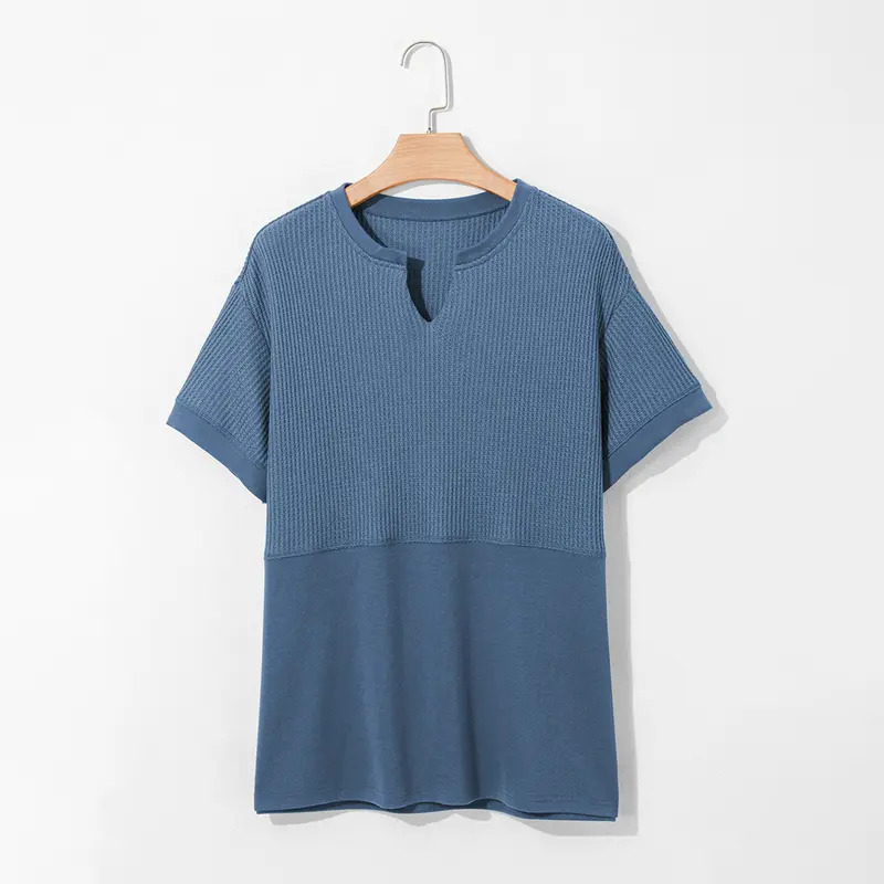 Women's Plus-Size V-Neck Short-Sleeve Knit Top