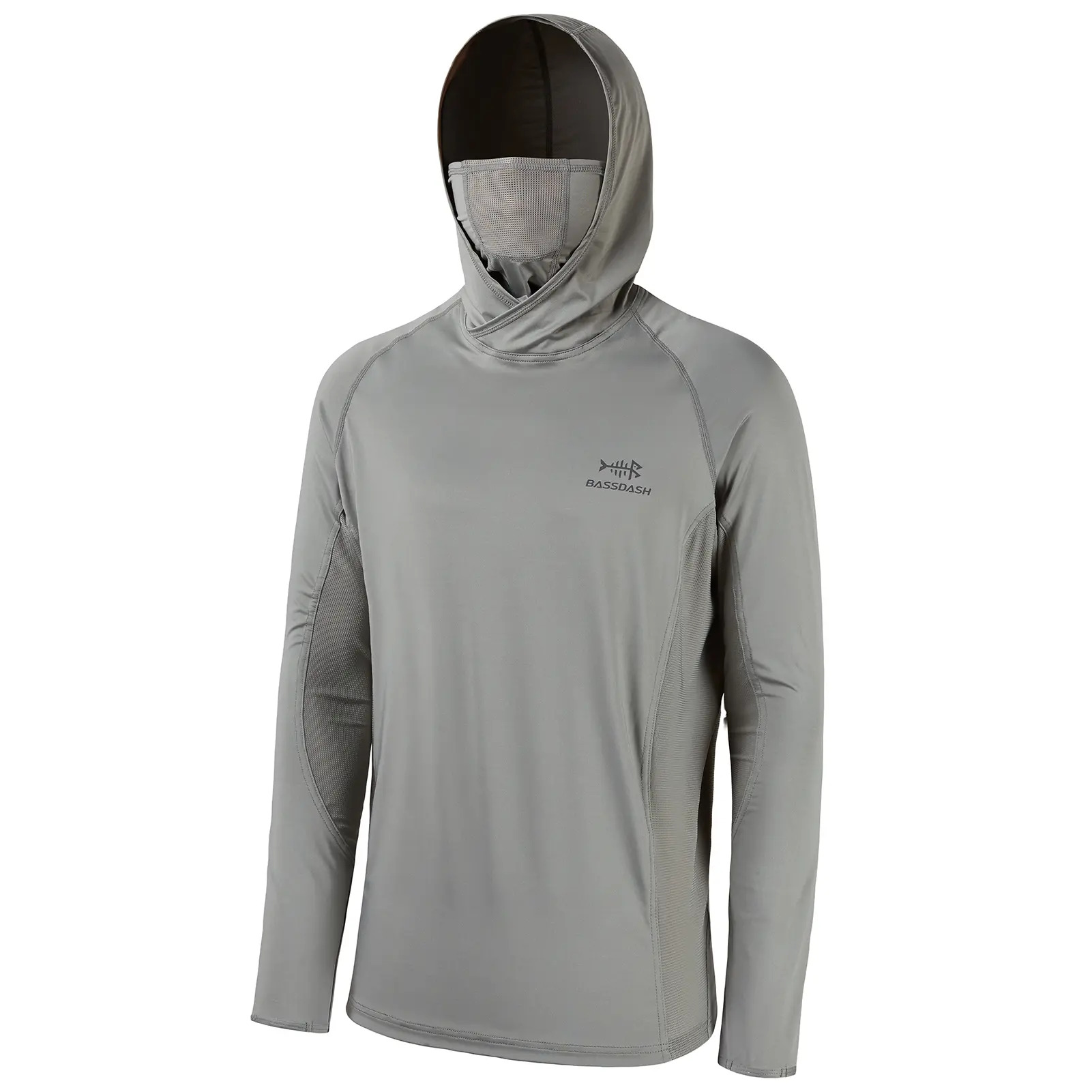 UPF 50+ Men’s Long Sleeve Fishing Shirt with Mask UV Neck Gaiter Hoodie