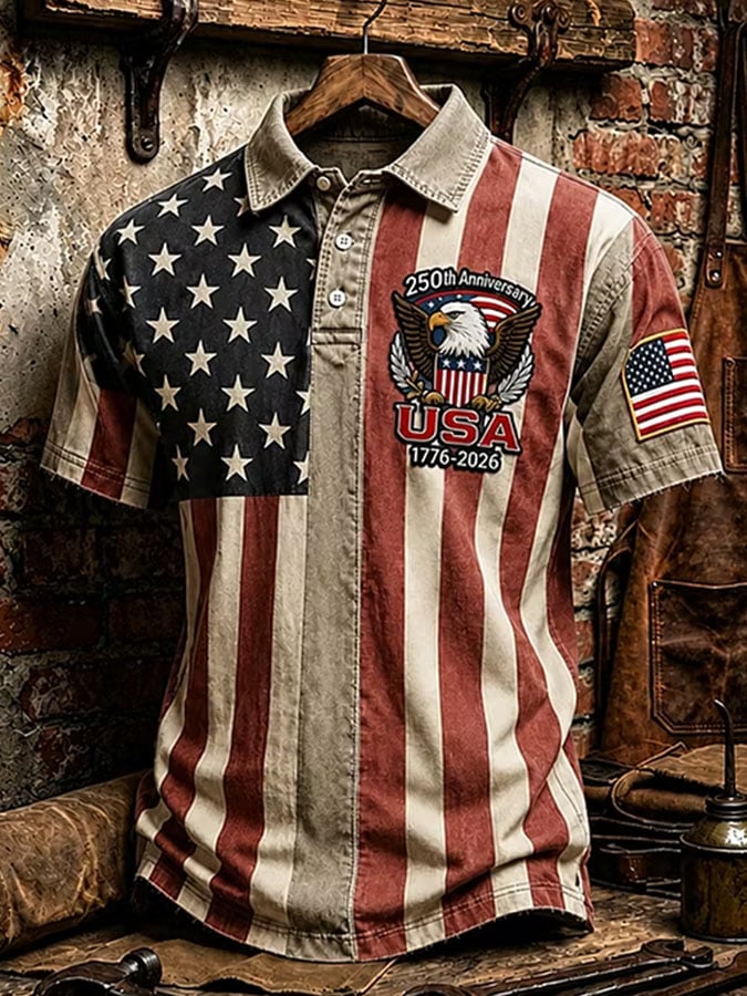 Men's Casual Printed Polo Shirt