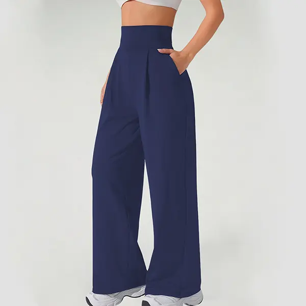 Women's Wide-Leg Sweatpants — High-Waisted, Loose-Fit Casual Trousers (With Pockets)
