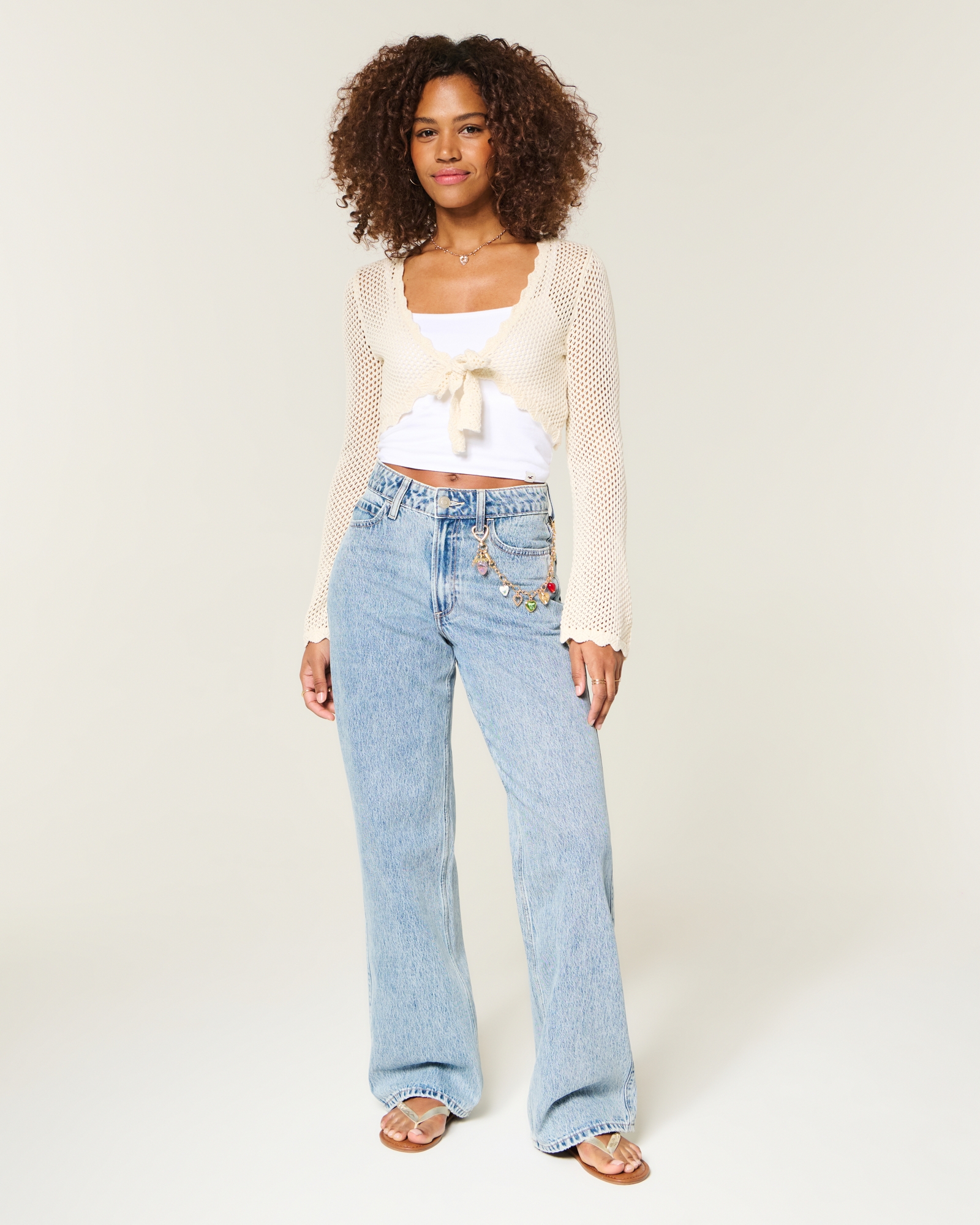 Long-Sleeve Tie Front Shrug