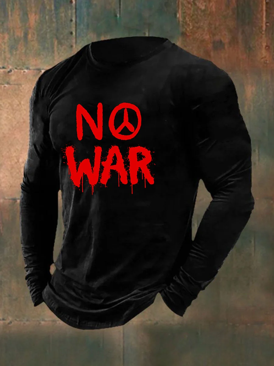 Men's No War cotton long sleeve T-shirt