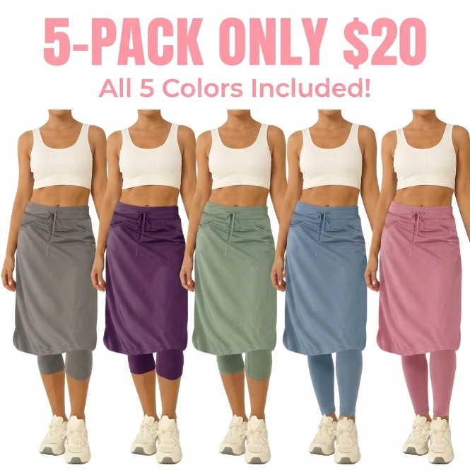 🎾 Knee-Length Active Tennis Skort