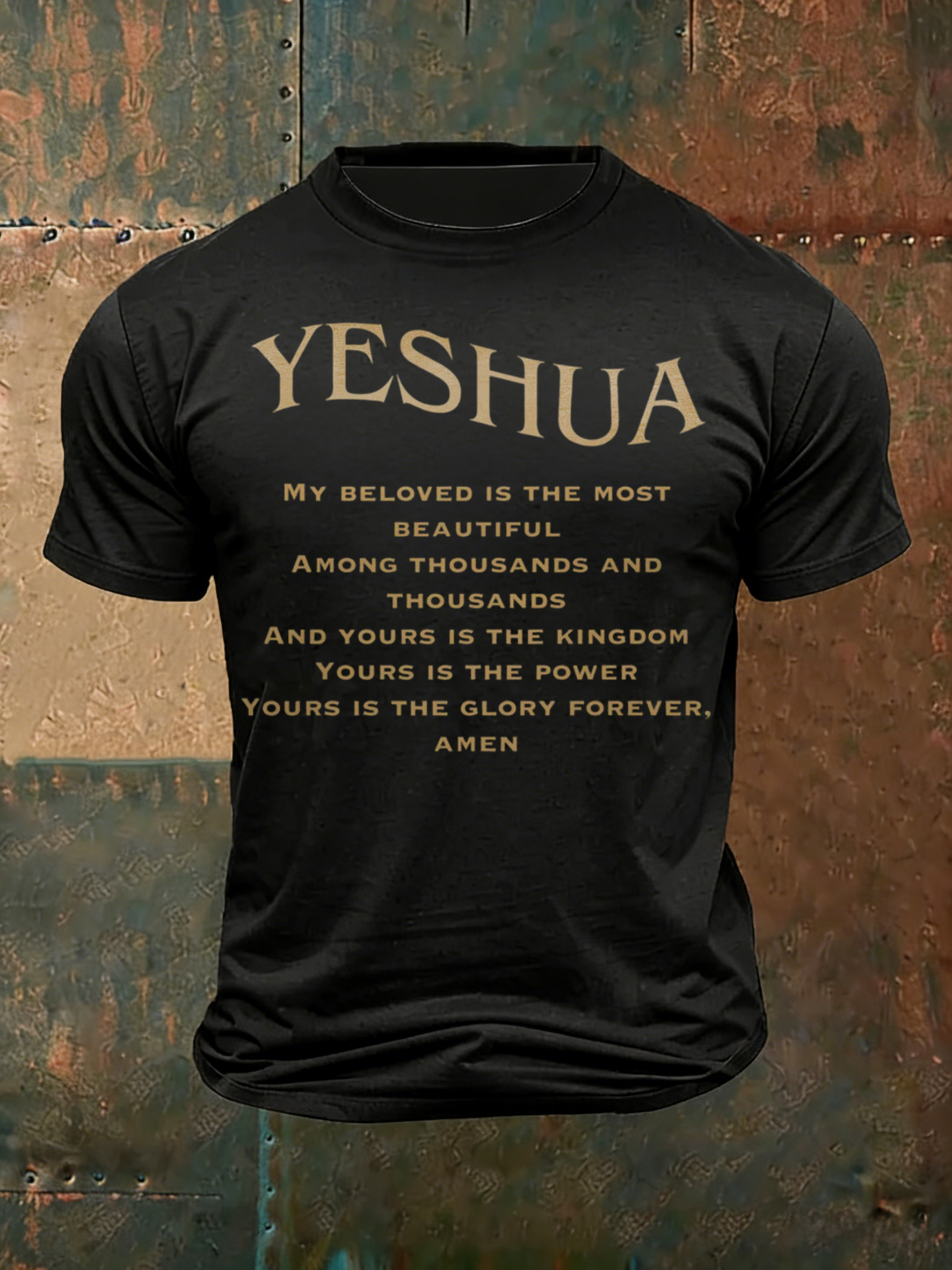 Men'S Casual Faith Jesus Letter Printed Round Neck T-Shirt