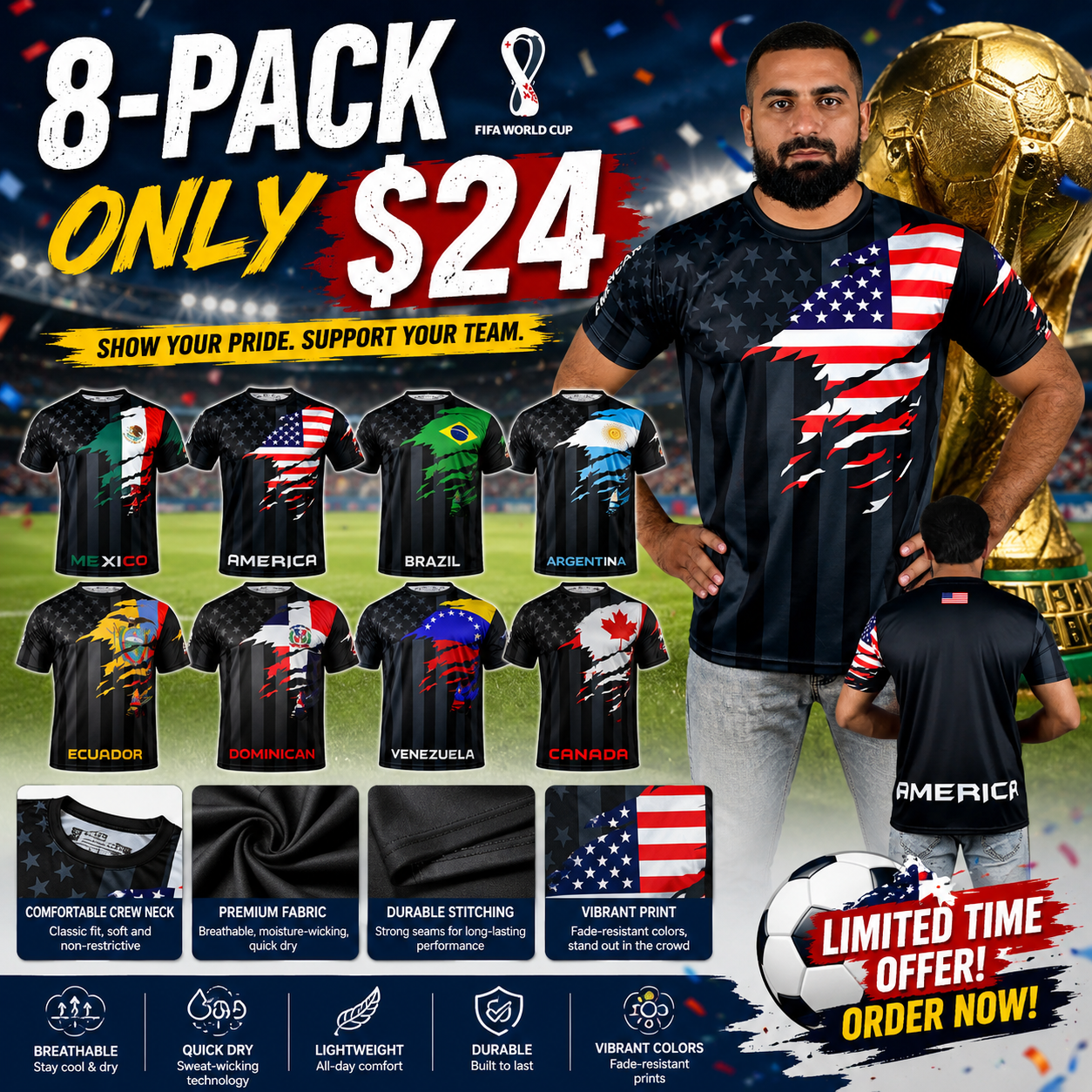 Unisex Global Heritage Flag Soccer Jersey – Retro Fan Edition