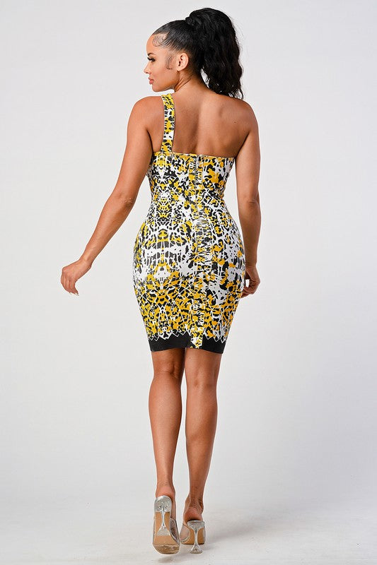 Animal Printed Bandage Mini Dress