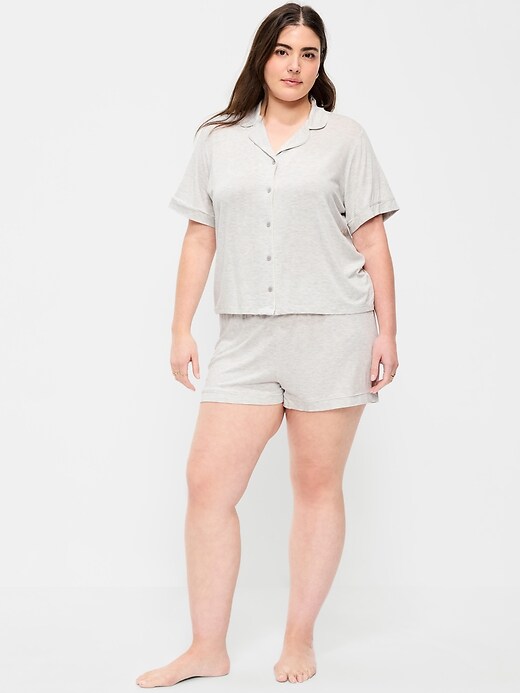 Sunday Sleep Knit Jersey Short Set Heather Gray