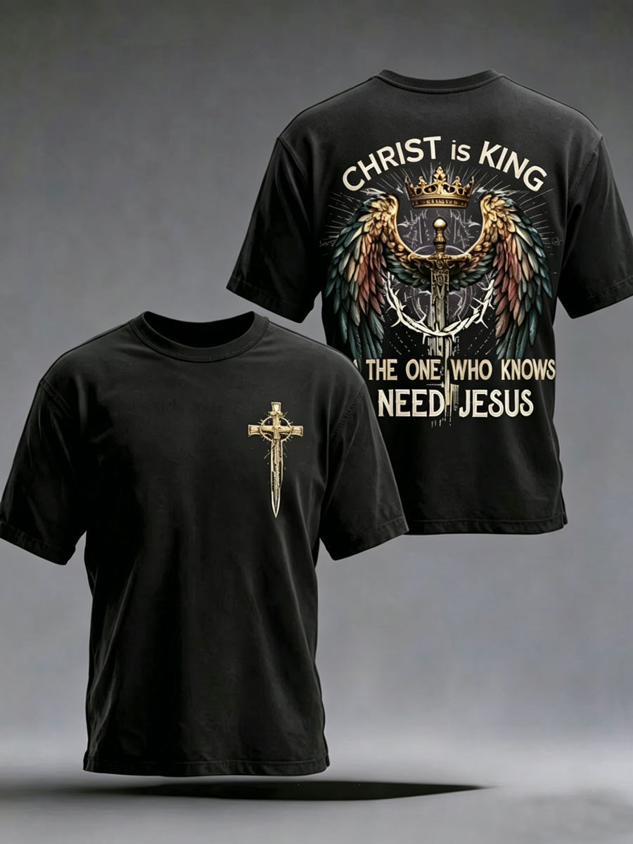 Men'S Faith  Print Casual Top
