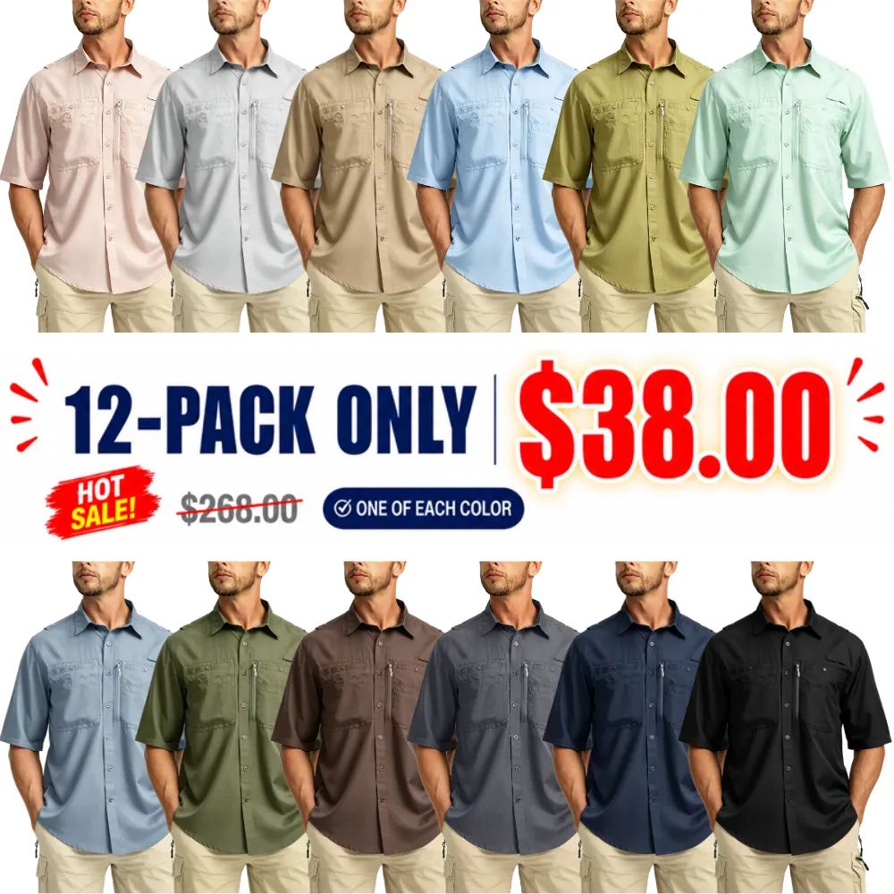 Men's Casual Outdoor Button-Down Fishing Top