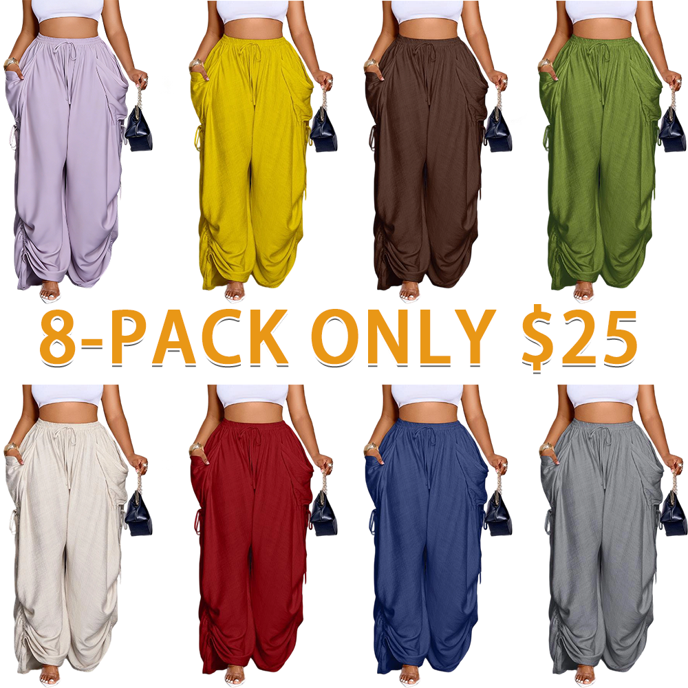 Women's Casual Loose Wide Leg Woven Pants