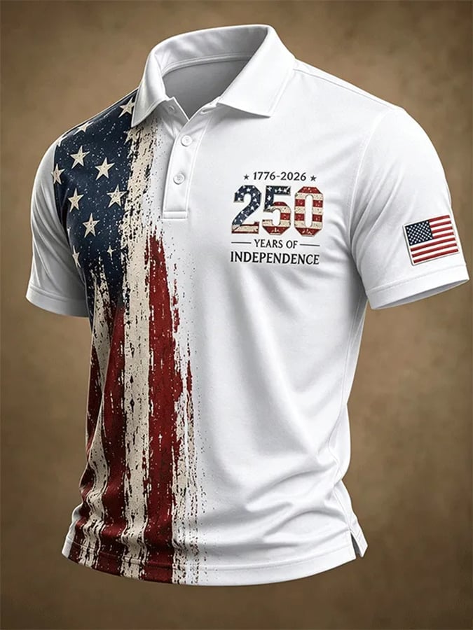 Men's 1776-2026 250 Years Of Independence Print Polo Shirt