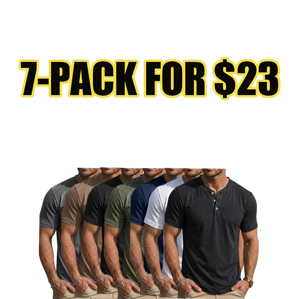 Men’s Vintage Henley Tee 10-Pack