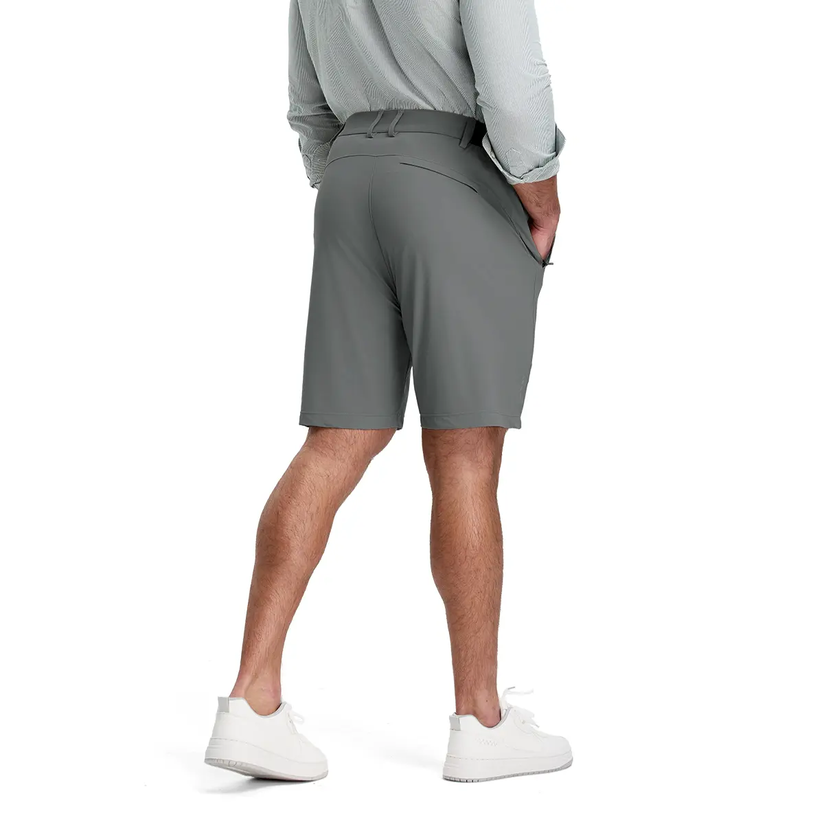 Men's 4-Way Stretch Shorts Quick Dry Casual Work Golf Pants Lightweight Breathable Zip Pockets Pants Summer Outdoor Bottoms