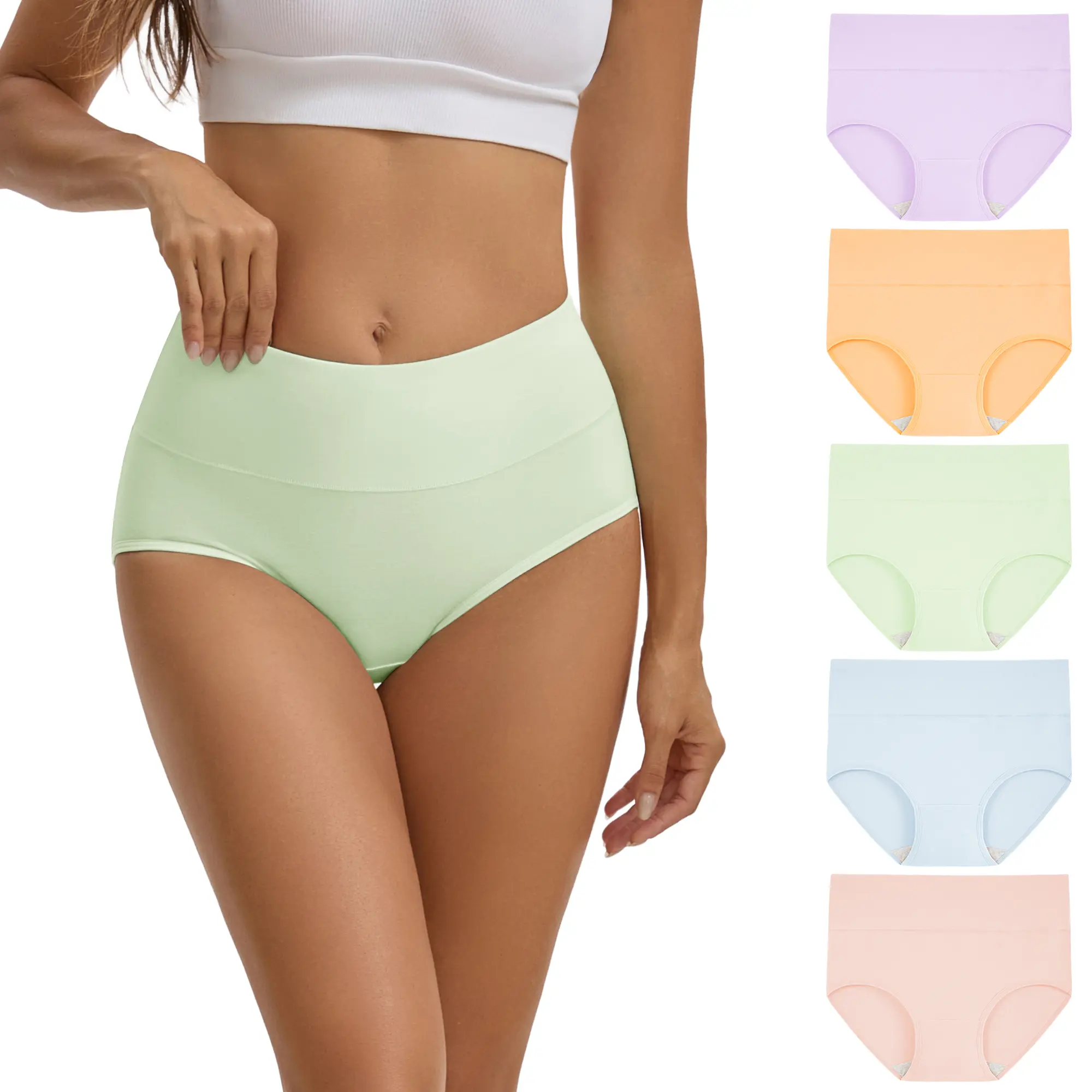 Women's High-Waisted Cotton Panties (5-Pack)