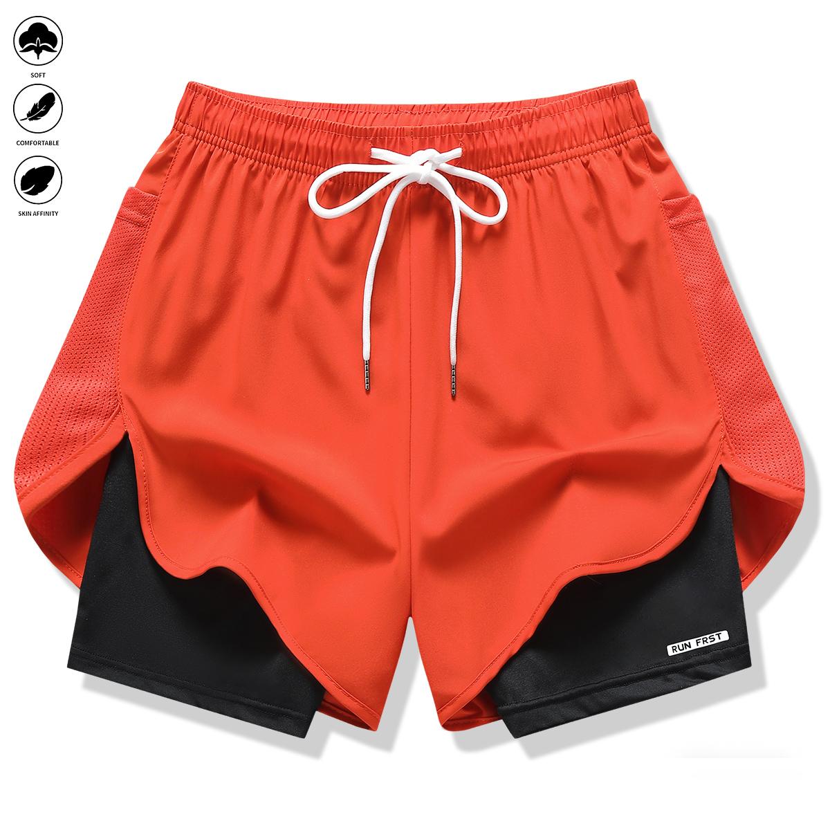Women's Faux Two-Piece Athletic Shorts