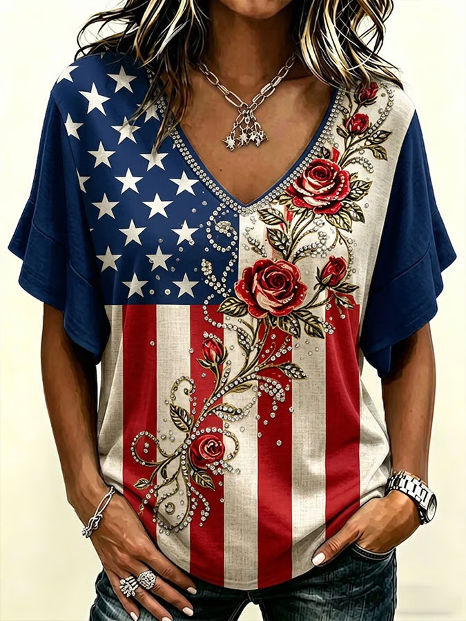 Women'S 250Th Anniversary Printed Casual Top