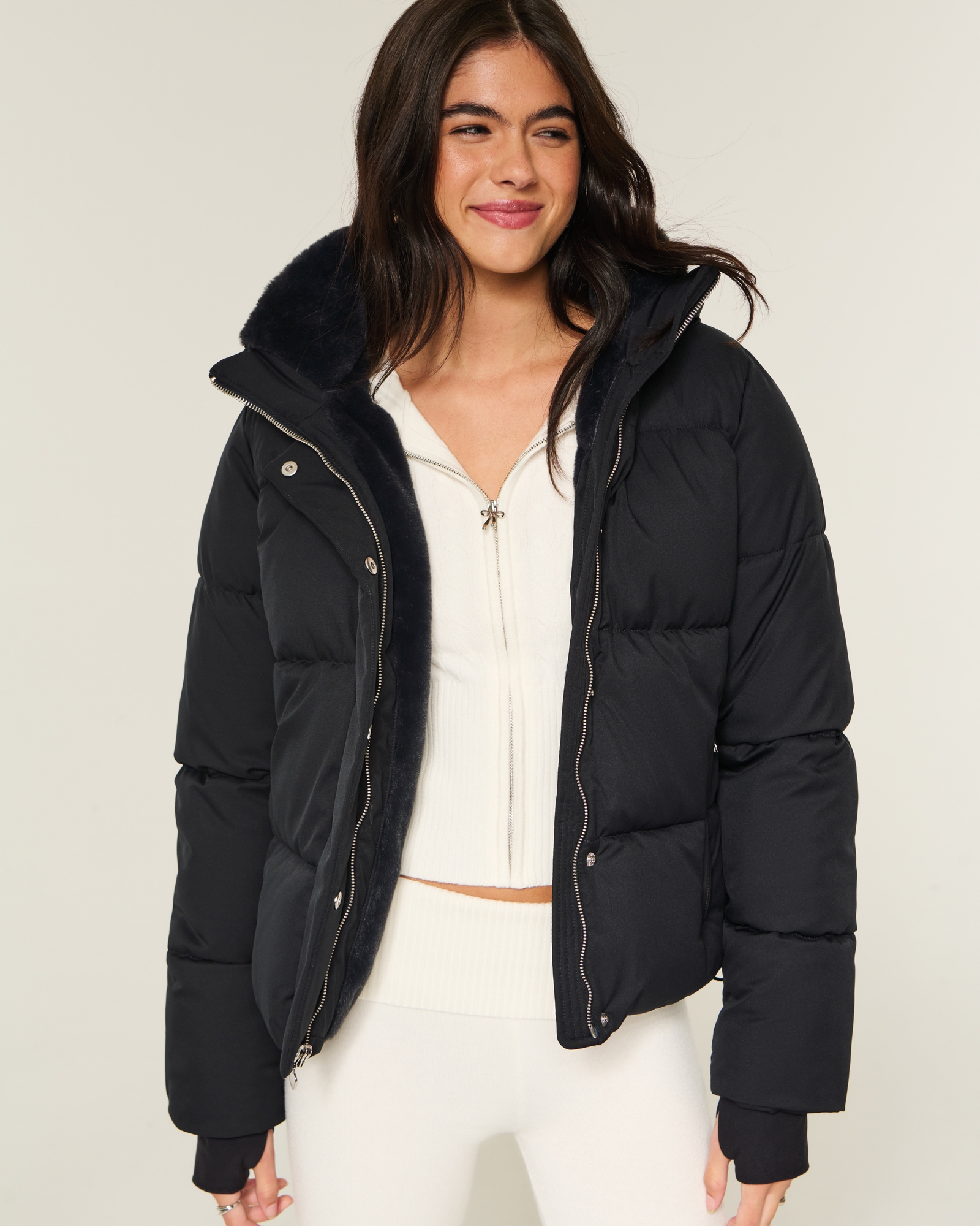 Faux Fur-Lined All-Weather Puffer Jacket
