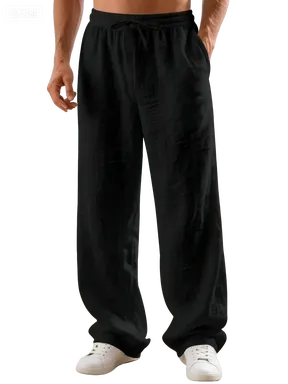 Men's Linen Straight Leg Pants