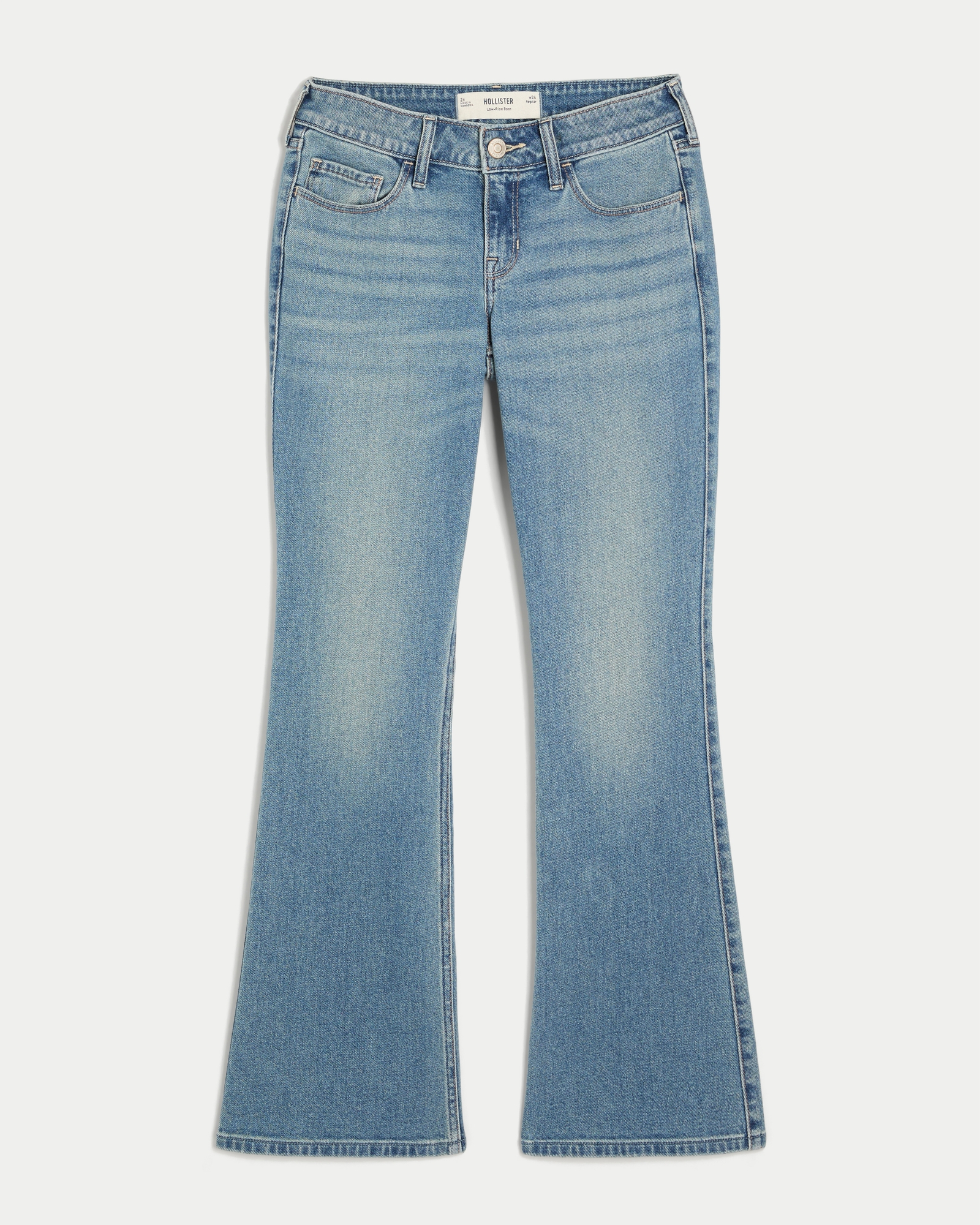 Low-Rise Dark Wash Embroidered Bootcut Jeans