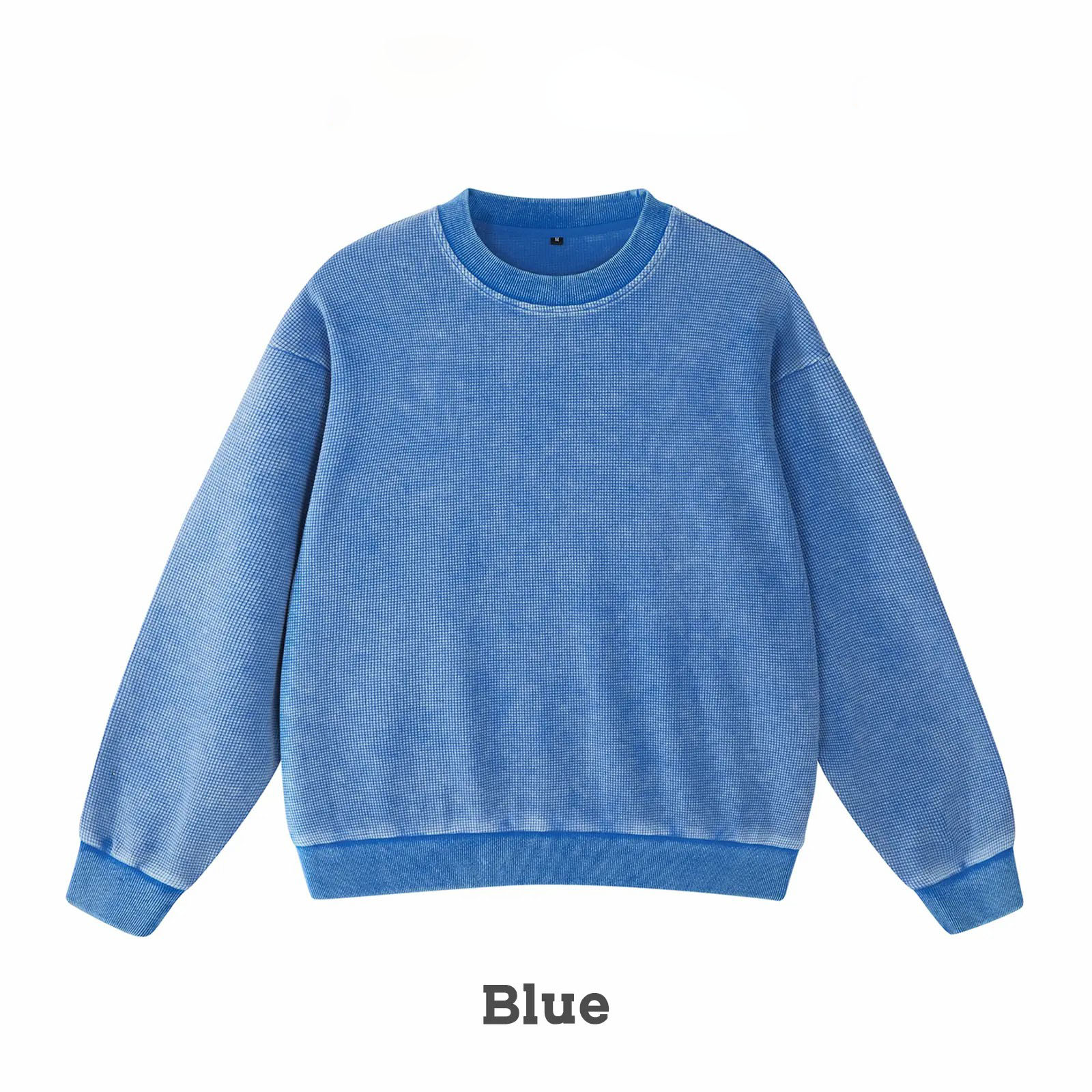 Unisex Acid Wash Oversized Sweatshirt – Loose Fit Cotton Vintage Crew Neck Pullover